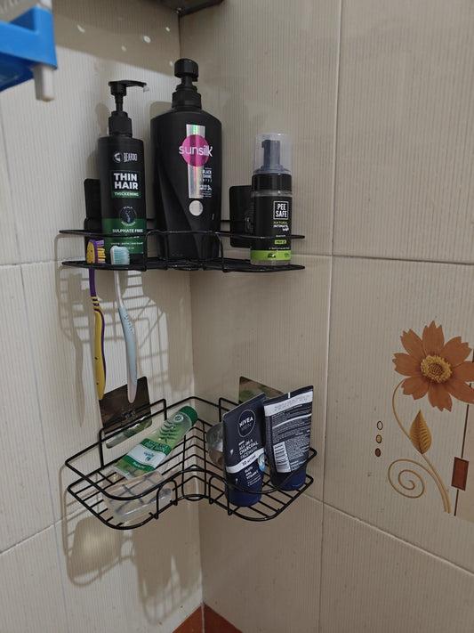 Metal Corner Storage Shelves.